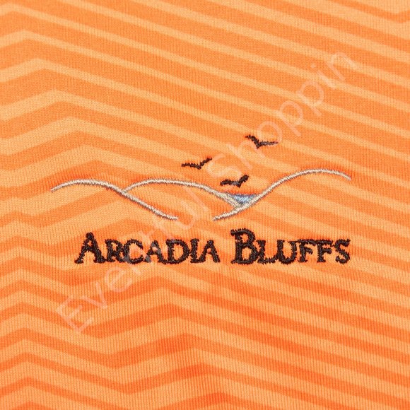 Under Armour Playoff Reactor Arcadia Bluffs Golf Polo Shirt in Orange Size XL - Picture 4 of 7